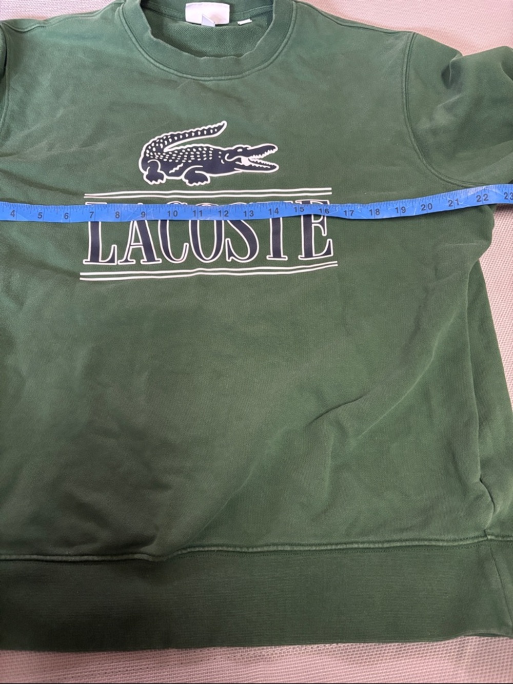 Lacoste Men's Logo Crewneck classic fit sweatshirt sz XL- Forest Green - Picture 8 of 10